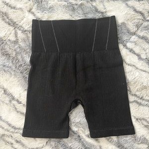 No Boundaries | Black Ribbed Biker Shorts